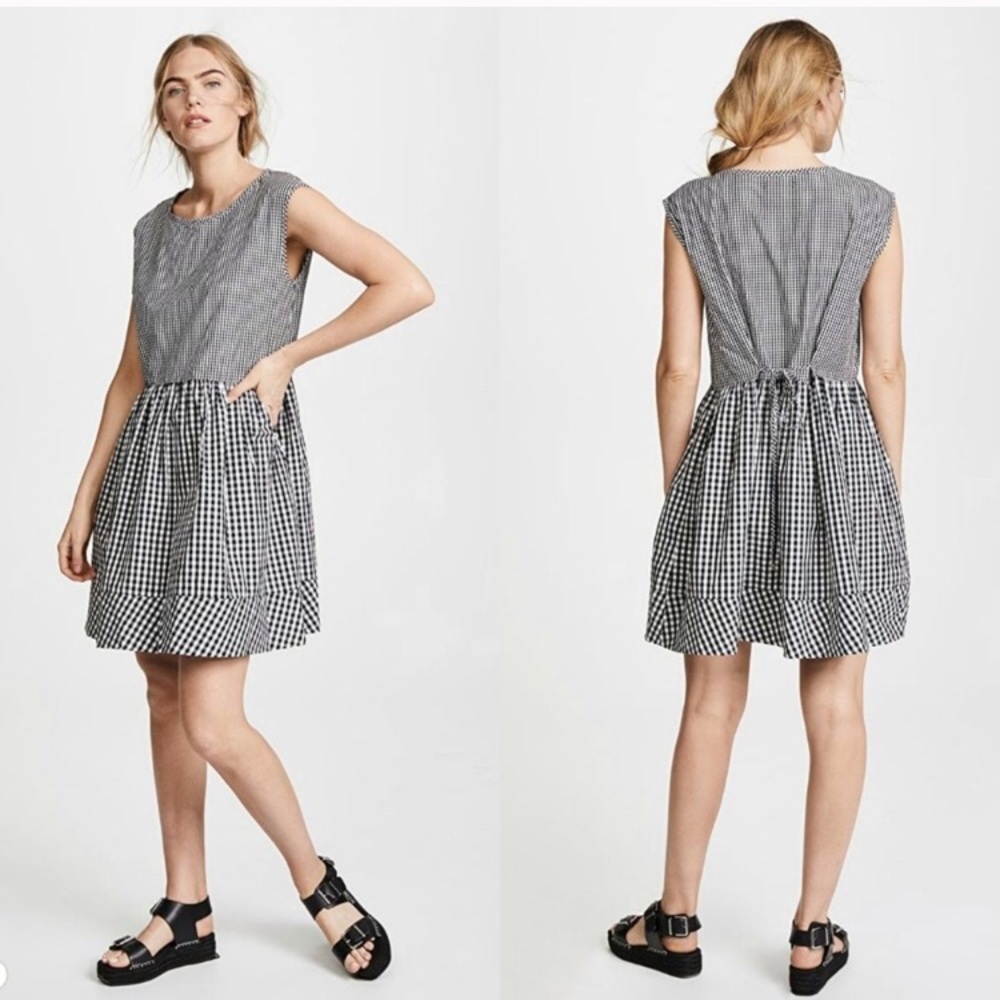 MADEWELL black & white gingham dress sz XS
